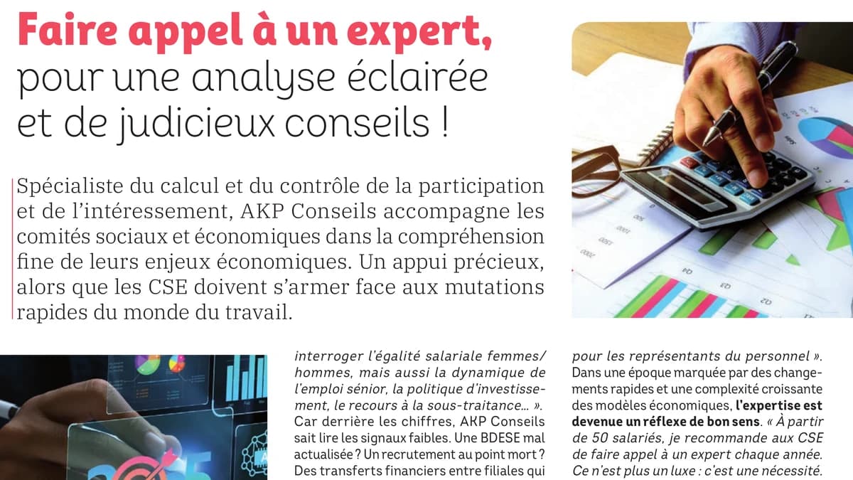Article Influence CSE sur l’expertise AKP Conseils autour de la participation et de l’intéressement